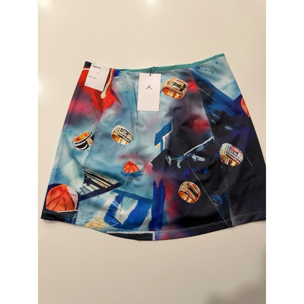 Jordan Printed Knit Skort HJ0073-100 Multicolor Womens M NWT